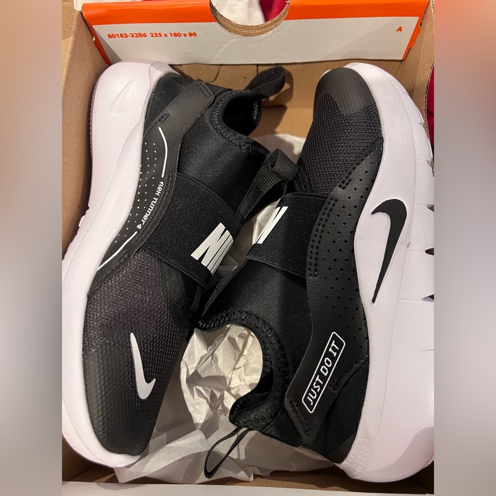 Nike Black and White Slip-On Shoes